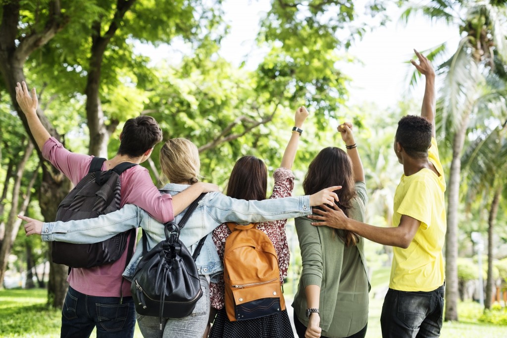 Young friends in the park